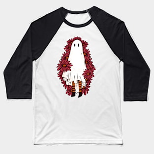 Halloween spooky floral retro ghost Baseball T-Shirt